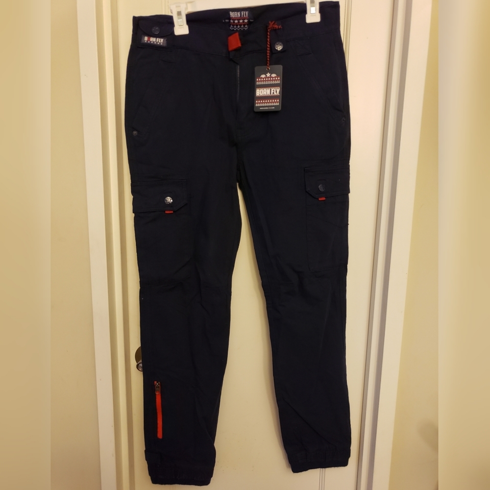 Born Fly Navy Cargo Joggers